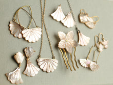 Load image into Gallery viewer, Silk Purse, Sow's Ear - Pearl Art Deco Fan Earrings