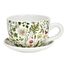 Load image into Gallery viewer, Wurm - Plant cup flower decor made of ceramic, green/white (W/H/D) 20x12x15cm - Strelitzia's Florist &amp; Irish Craft Shop