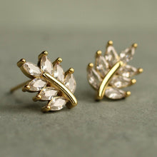 Load image into Gallery viewer, Silk Purse, Sow's Ear - Vintage Leaf Jewel Stud Earrings