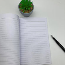 Load image into Gallery viewer, Forget-me-not Christian Cards - Duck Lined A5 Notebook - Strelitzia's Florist &amp; Irish Craft Shop