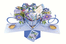 Load image into Gallery viewer, Second Nature Ltd - Blue Flowers Birthday - Pop-Up Greeting Card - Second Nature - Strelitzia's Florist &amp; Irish Craft Shop