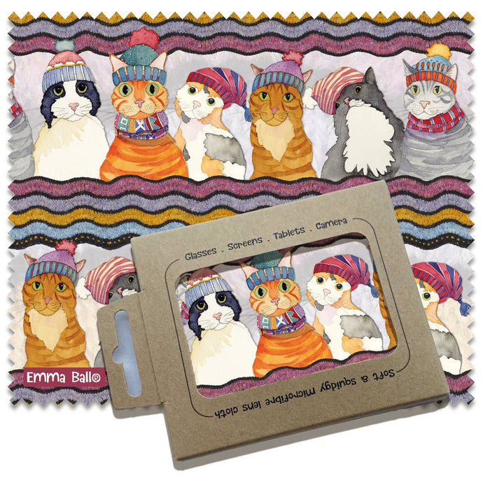 Emma Ball Ltd - Cats in Hats Lens Cloth - Strelitzia's Florist & Irish Craft Shop