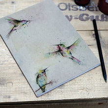 Load image into Gallery viewer, Notebook [recycled paper] - 3 hummingbirds