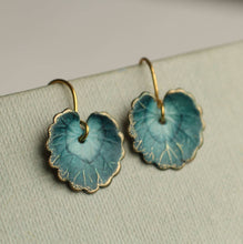 Load image into Gallery viewer, Silk Purse, Sow's Ear - Navy Blue Leaf Earrings: Include Gift Box