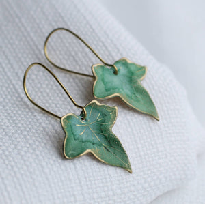 Clover Green Ivy Leaf Earrings