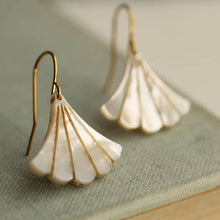 Load image into Gallery viewer, Silk Purse, Sow's Ear - Pearl Art Deco Fan Earrings
