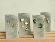 Load image into Gallery viewer, Silk Purse, Sow's Ear - Turquoise Leaf Earrings