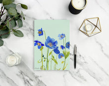 Load image into Gallery viewer, Ping He Art - A5 Notepad - Blue Poppies - Strelitzia&#39;s Florist &amp; Irish Craft Shop