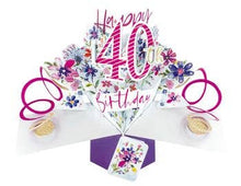 Load image into Gallery viewer, Second Nature Ltd - 40th Birthday - Pop-Up Greeting Card - Second Nature - Strelitzia's Florist &amp; Irish Craft Shop