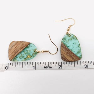Wood and Resin Pendant Dangle Earring Collection