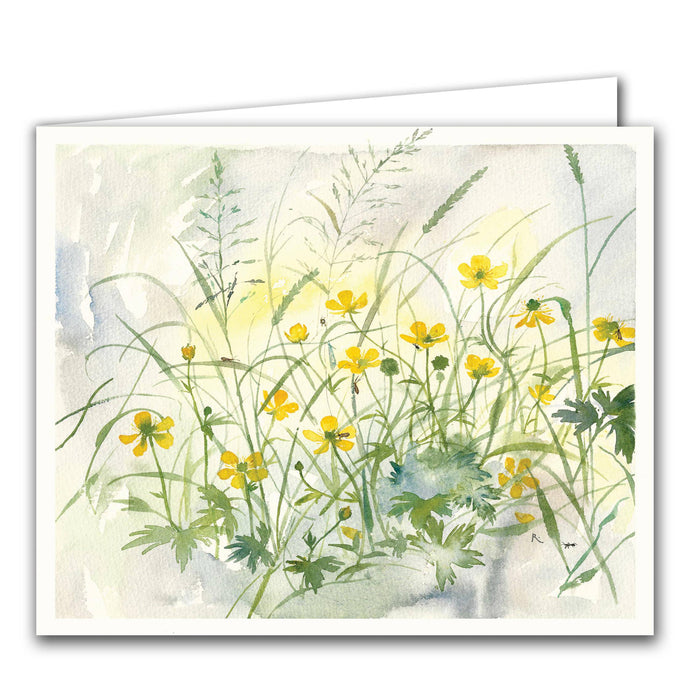Blank Greeting Card - 'June Buttercups' - Strelitzia's Florist & Irish Craft Shop