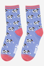 Load image into Gallery viewer, Sock Talk - Women&#39;s Spring Cow Print Bamboo Socks