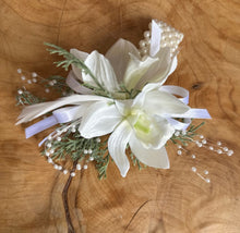 Load image into Gallery viewer, White Corsage with White ribbon - Strelitzia&#39;s Florist &amp; Irish Craft Shop