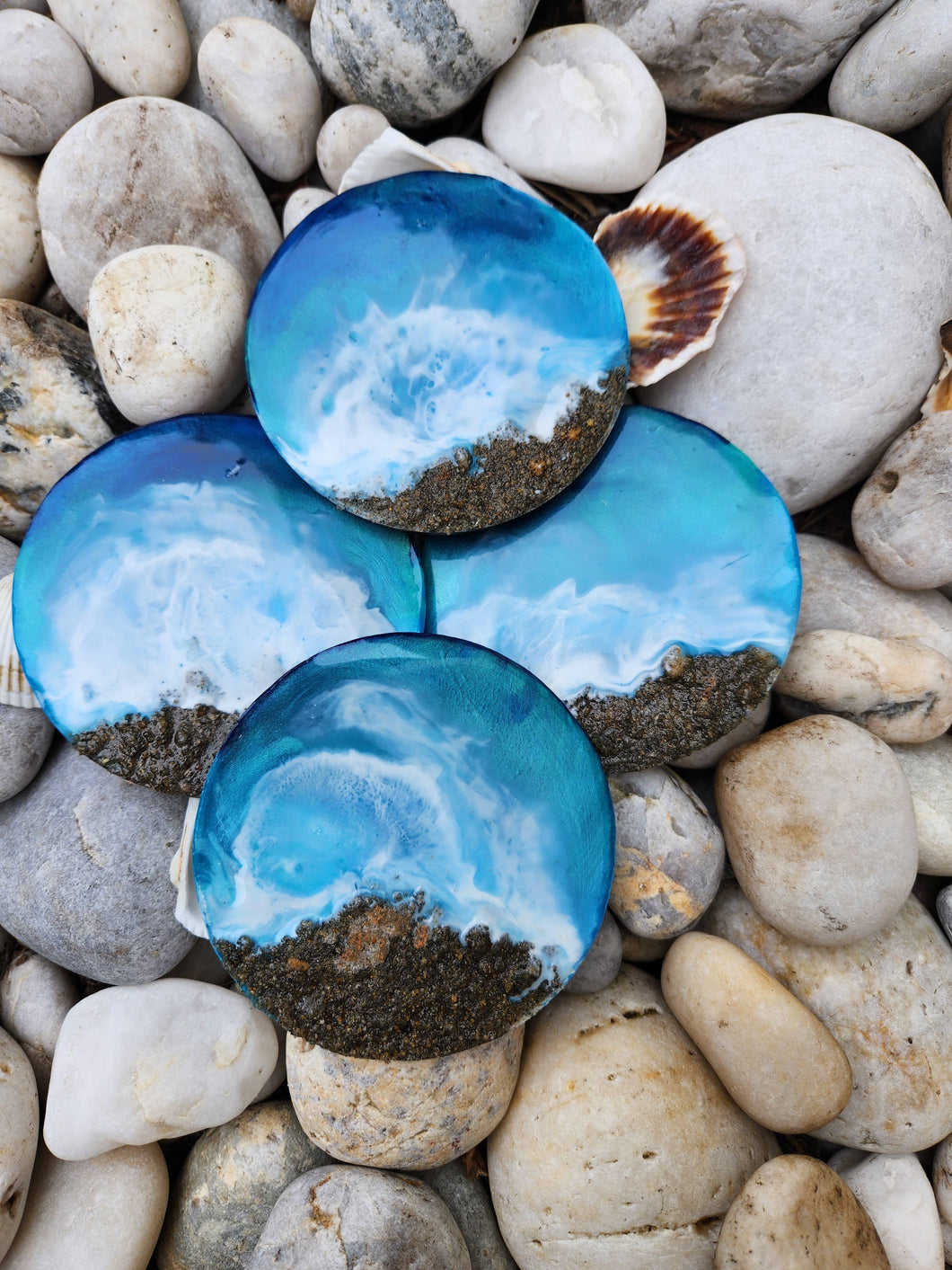 Surf to Sand - ocean designed coasters made with resin and beach sand - Strelitzia's Florist & Irish Craft Shop