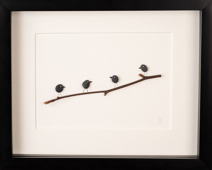 Simply Mourne - Little Birdies Pebble Art Frame | Wall Art - Strelitzia's Florist & Irish Craft Shop