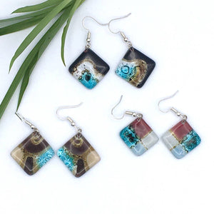 Women of the Cloud Forest - Diamond Glass Earrings - Strelitzia's Florist & Irish Craft Shop