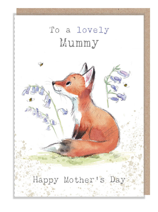 Paper Shed Design Ltd - To My Lovely Mummy Card - Fox With Bluebells - Strelitzia's Florist & Irish Craft Shop