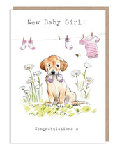 Load image into Gallery viewer, Paper Shed Design Ltd - Baby Girl Card - Congratulation - Labrador - Strelitzia&#39;s Florist &amp; Irish Craft Shop