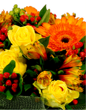 Load image into Gallery viewer, Sunset Orange Fresh Flower Bouquet - Strelitzia&#39;s Floristry &amp; Irish Craft Shop