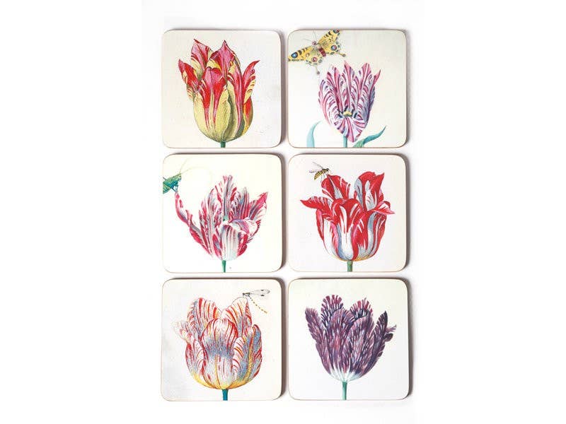 Coasters, Set Of 6, Tulips, Marrel - Strelitzia's Florist & Irish Craft Shop