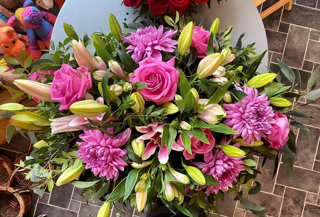 Funeral Wreath - Pinks - Strelitzia's Floristry & Irish Craft Shop