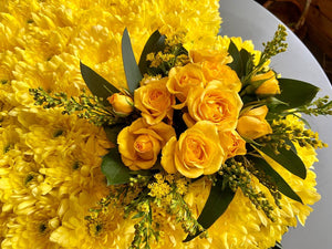 Massed Heart Tribute - Yellow - Strelitzia's Floristry & Irish Craft Shop