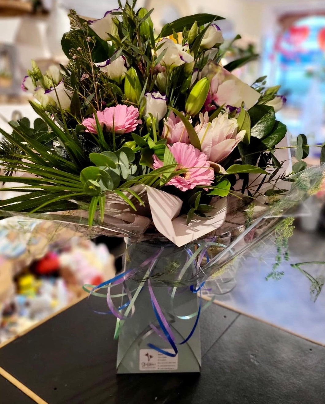 Pretty In Pink Fresh Flower Bouquet - Strelitzia's Flower & Irish Craft Shop