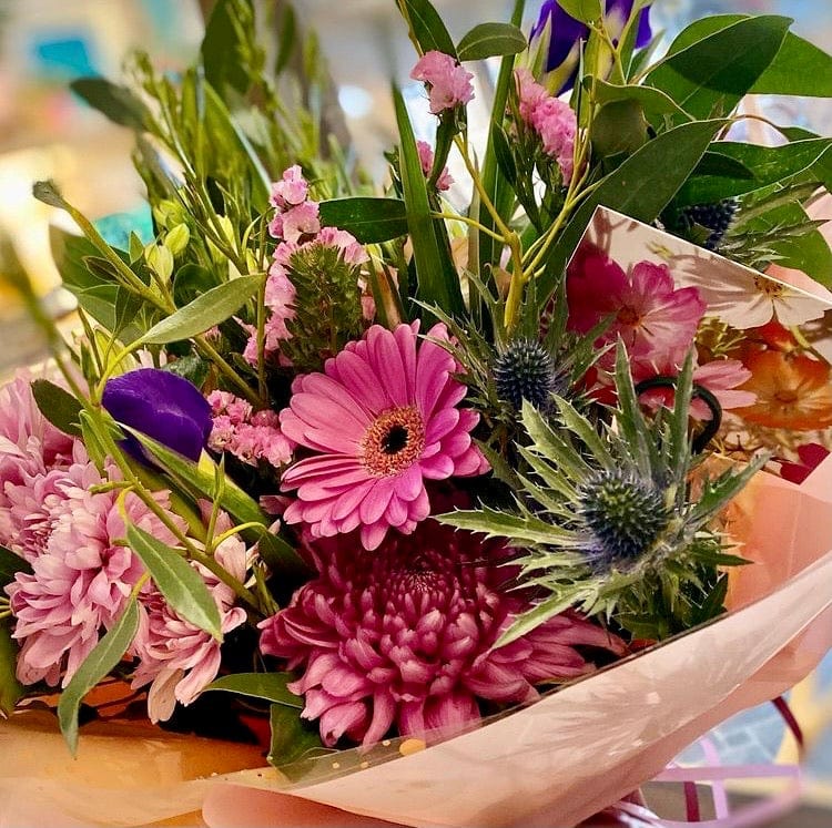 Easter Pinks Fresh Flower Bouquet & Chocolate Egg - Strelitzia's Floristry & Irish Craft Shop