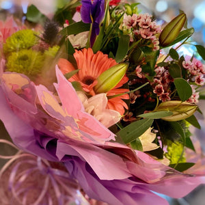Wild Soft Pink Fresh Flower Bouquet - Strelitzia's Floristry & Irish Craft Shop