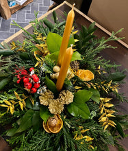 Load image into Gallery viewer, Christmas Fresh Red &amp; Gold Table Centrepiece Display - Strelitzia&#39;s Floristry &amp; Irish Craft Shop
