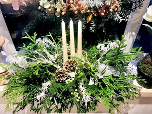 Christmas Fresh Table Centrepiece Display - Strelitzia's Floristry & Irish Craft Shop