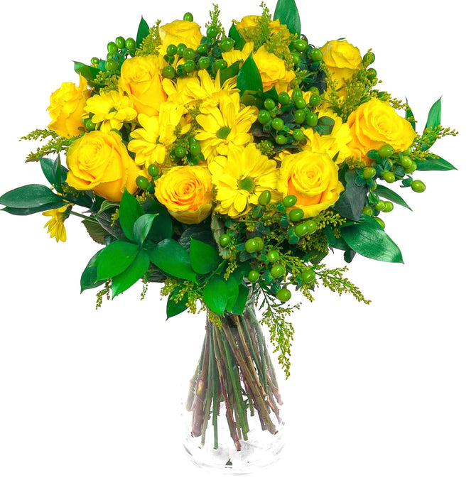 Lemon Zest Fresh Flower Bouquet - Strelitzia's Flower & Irish Craft Shop