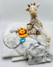 Load image into Gallery viewer, Soft and Snuggly Baby Hamper or Nappy Cake - Neutral - Strelitzia&#39;s Floristry &amp; Irish Craft Shop