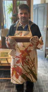 Montbretia Hand Painted Apron and Oven Gloves - Strelitzia's Floristry & Irish Craft Shop