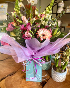 Two Tone Pink Fresh Flower Bouquet - Strelitzia's Flower & Irish Craft Shop