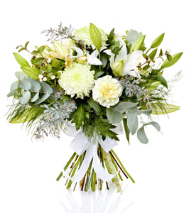 A Creamy White Fresh Flower Bouquet - Strelitzia's Floristry & Irish Craft Shop