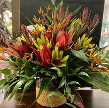 Load image into Gallery viewer, Protea Flower Hessian display (65cm High) - Strelitzia&#39;s Floristry &amp; Irish Craft Shop