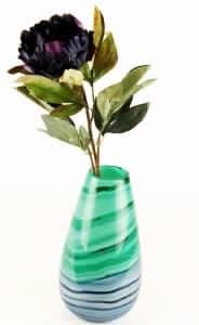 HANDBLOWN GLASS VASE - GREEN/ BLUE 26CM - Strelitzia's Floristry & Irish Craft Shop