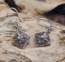 Load image into Gallery viewer, Classical Square Silver &amp; Gold Earrings - Strelitzia&#39;s Floristry &amp; Irish Craft Shop