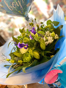 A Baby Blue Flower Bouquet package - Strelitzia's Floristry & Irish Craft Shop