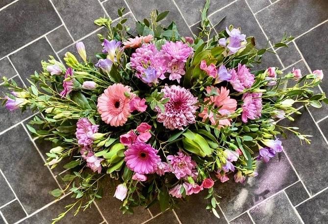 Grave Wreath - Lilac and Pale Pinks - Strelitzia's Floristry & Irish Craft Shop
