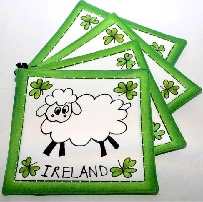 Irish Sheep Pot Holders - Pair (Set of 2) - Strelitzia's Floristry & Irish Craft Shop