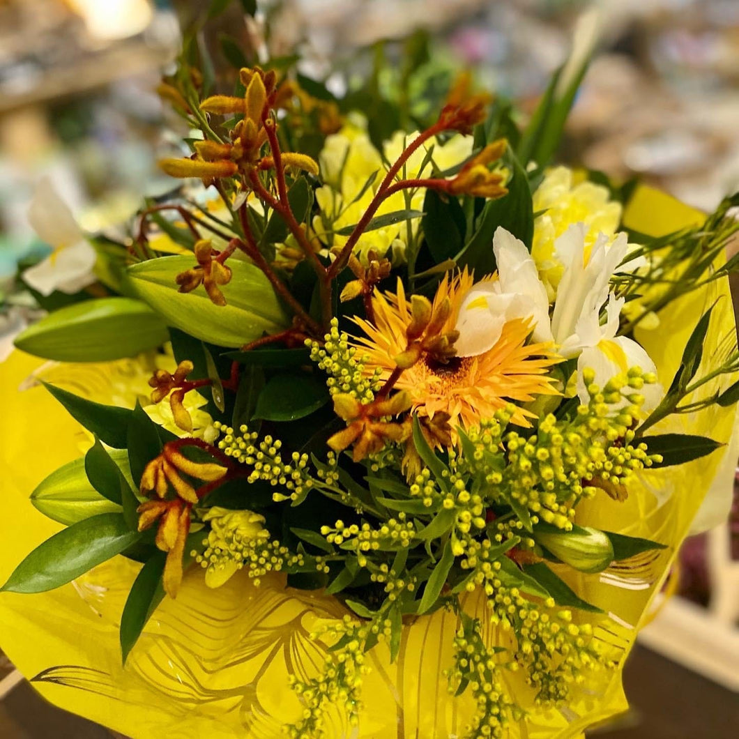 Wild Yellow Fresh Flower Bouquet - Strelitzia's Floristry & Irish Craft Shop