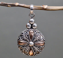 Load image into Gallery viewer, Round drop Silver &amp; Gold Pendant and Chain - Strelitzia&#39;s Floristry &amp; Irish Craft Shop
