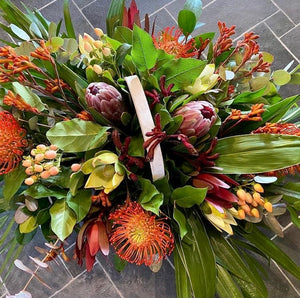 Protea Fresh Flower Gift Basket (40cm High) - Strelitzia's Floristry & Irish Craft Shop
