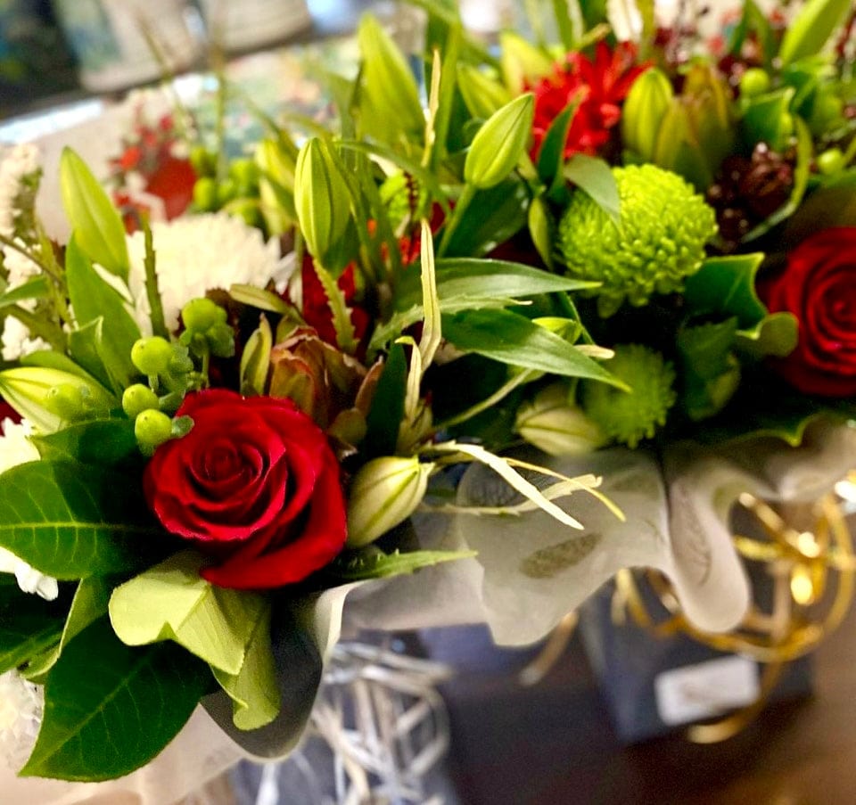 Christmas Fresh flower bouquets & Large Chocolates [Options] - Strelitzia's Flower & Irish Craft Shop