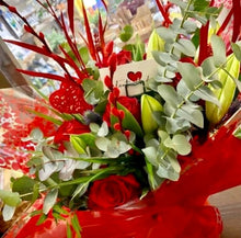 Load image into Gallery viewer, Valentine’s Bouquet with Balloon &amp; Chocolates - Strelitzia&#39;s Flower &amp; Irish Craft Shop