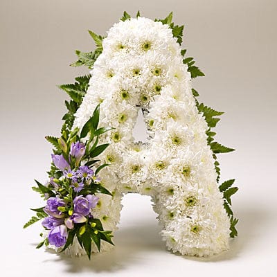 Massed Floral Single Letter Tribute - Strelitzia's Floristry & Irish Craft Shop