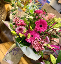 Load image into Gallery viewer, A Bright Pink Pre-Arranged Vase Effect Fresh Flower Bouquet - Strelitzia&#39;s Floristry &amp; Irish Craft Shop