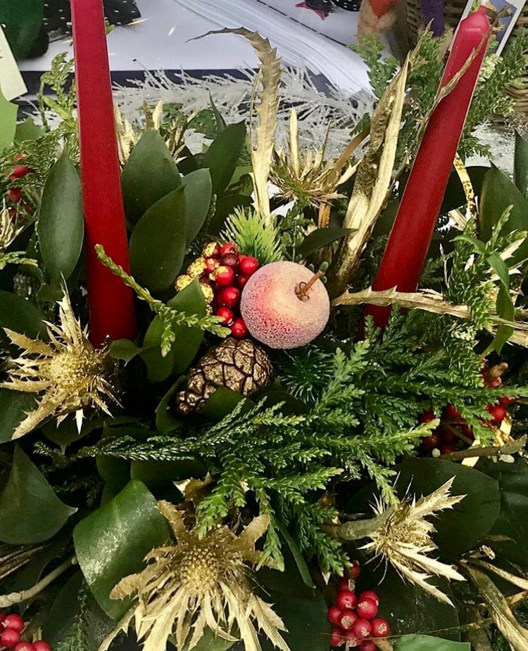 Christmas Fresh Table Centrepiece Display - Strelitzia's Floristry & Irish Craft Shop